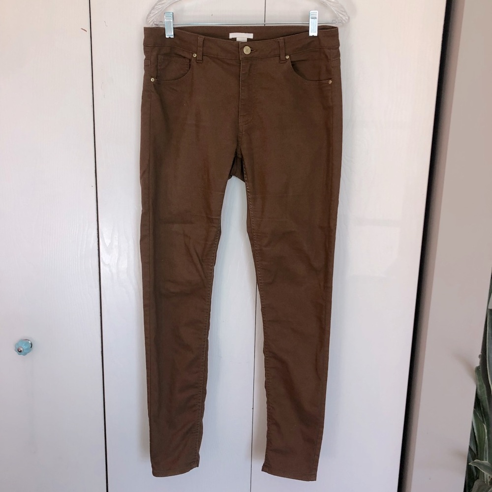 H&M rust/brown skinny jeans, size 12